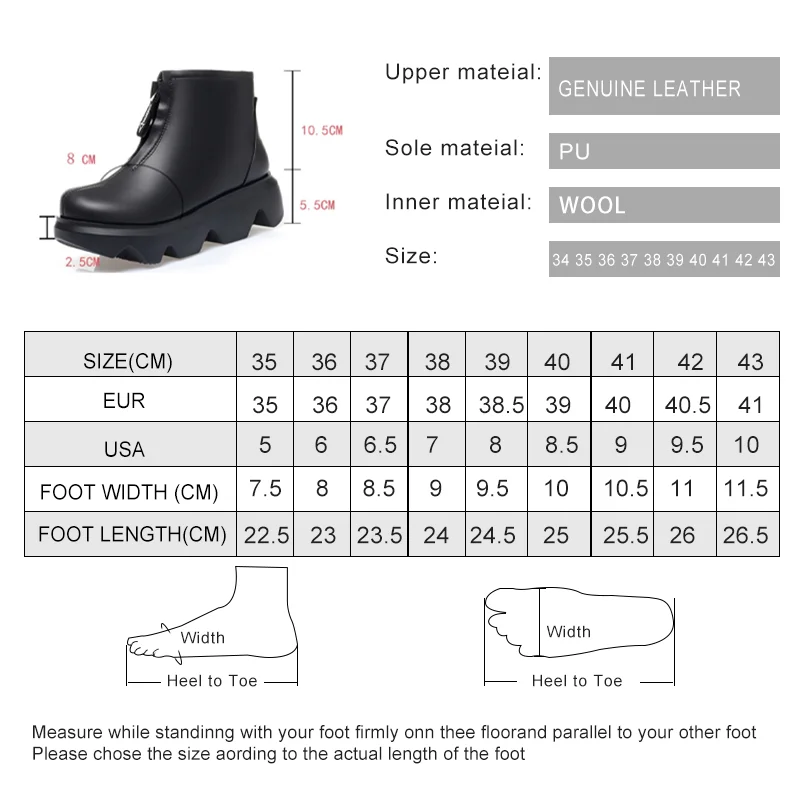 AIYUQI Women Winter Shoes Boot Platform 2023 New Genuine Leather Women Marton Boots Fashion Natural Wool Warm Women Ankle Boots