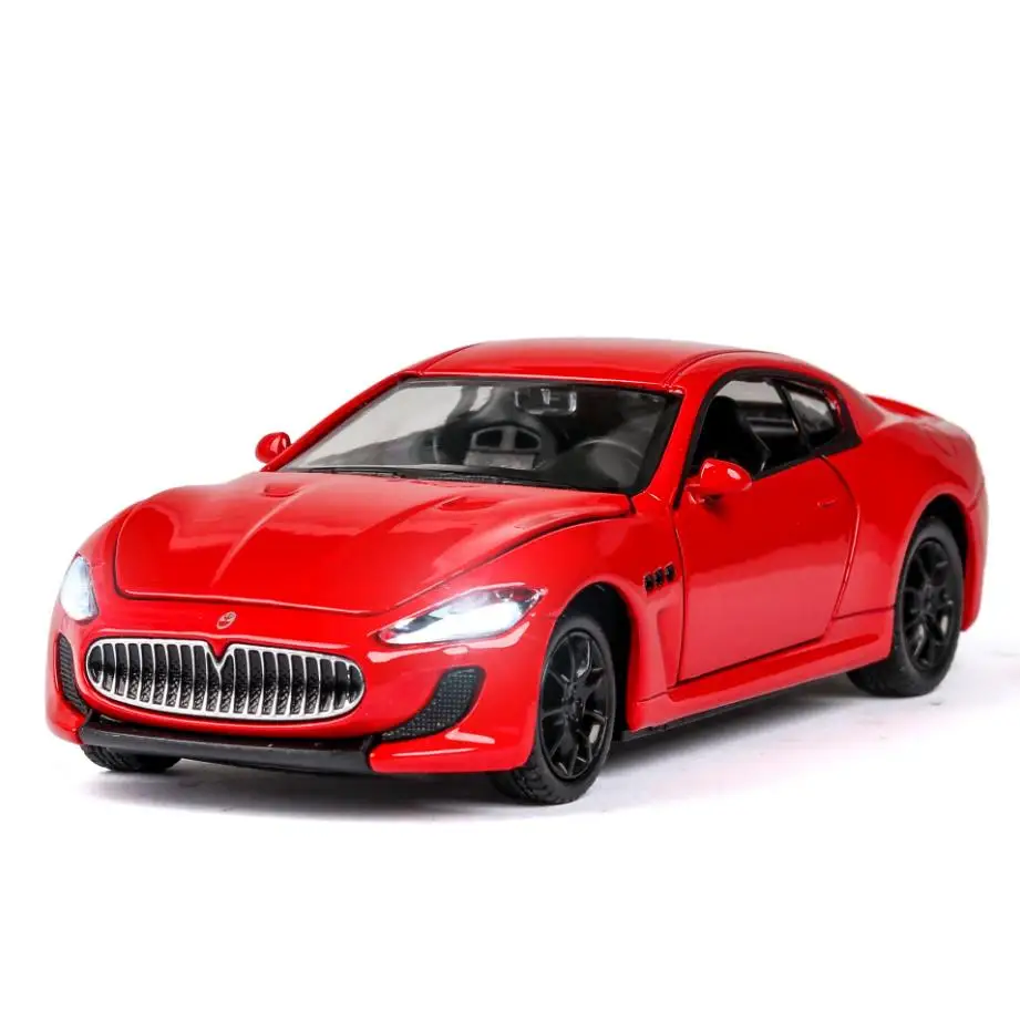 

Hot 1:32 scale wheels diecast sport car metal model light sound Maserati Gran Turismo GT pull bakc vehicle alloy toy collection