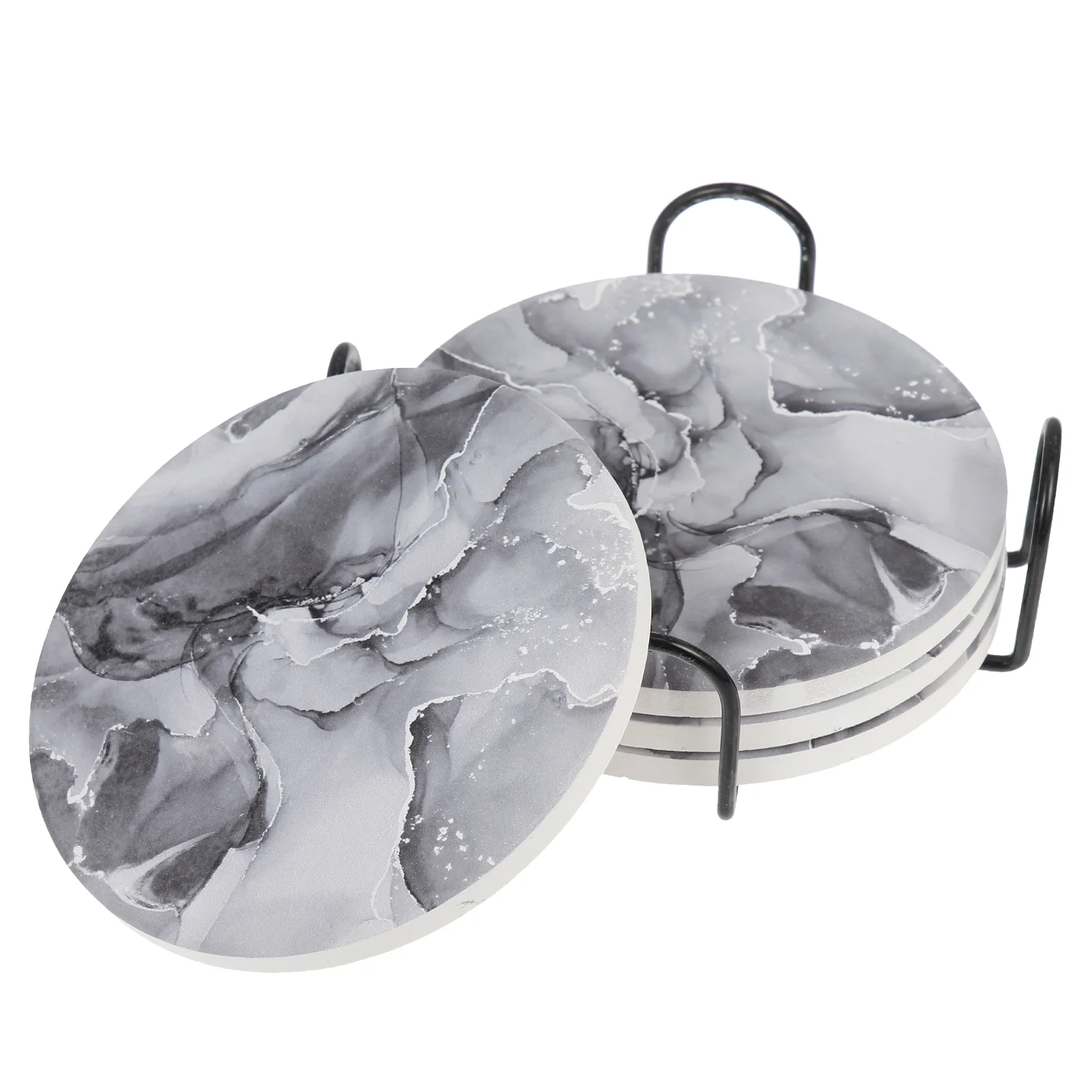 

1 комплект декоративных подставок для напитков, Нескользящие мраморные чашки, изоляционные керамические подставки