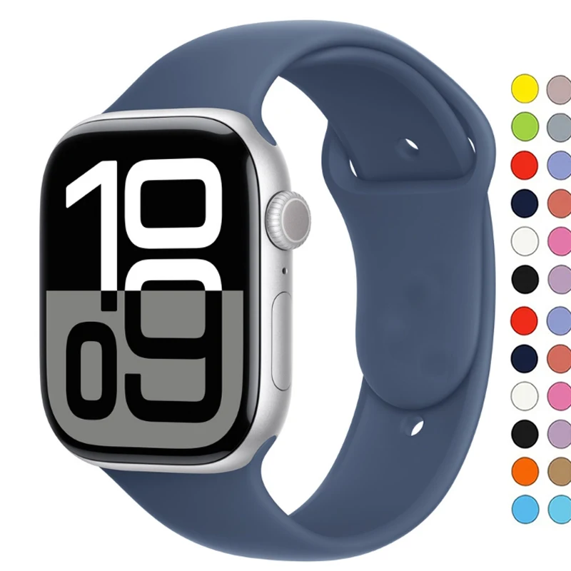 Силиконовый Ремешок Для Часов Apple Watch 38 Мм/40 Мм/42 Мм/44 Мм/45 Мм/49 Мм