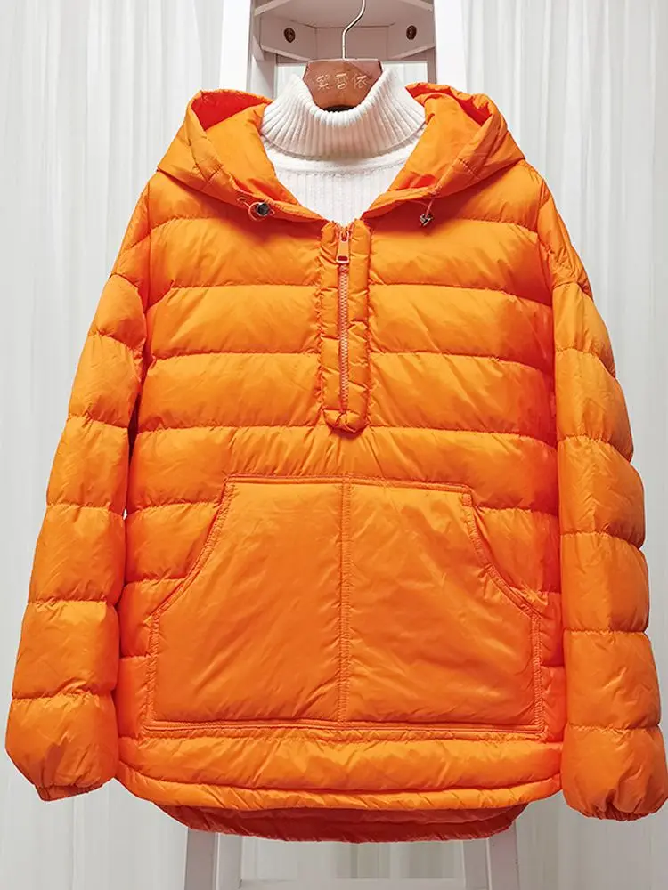 New Women Casual Style Down Jacket White Duck Down Jackets Autumn Winter Warm Hoodies And Female Outwear