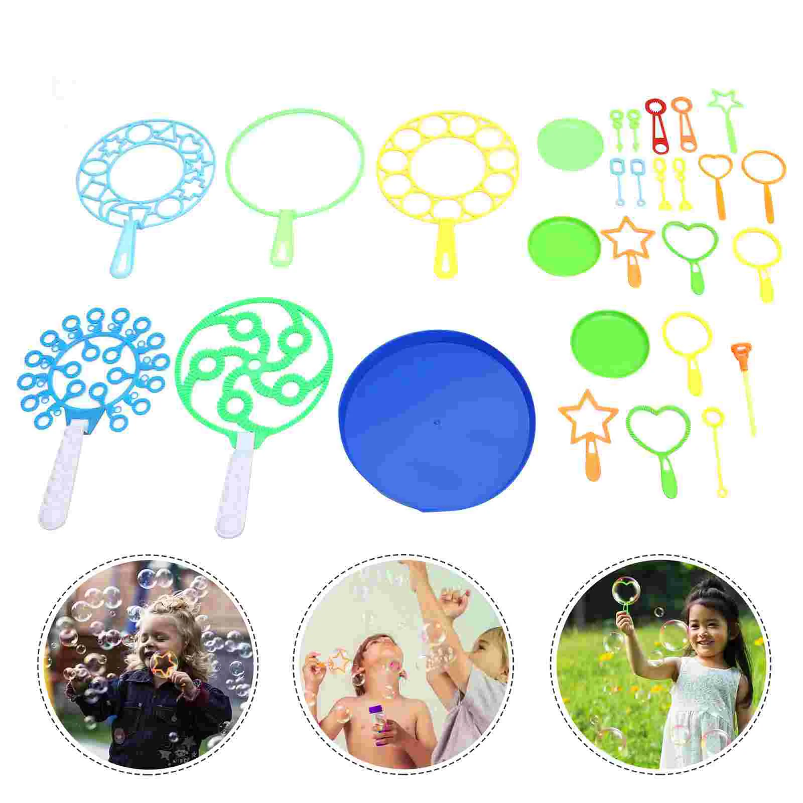 

28 Pcs Toy Tool Set Bubble Tool Giant Wands Outdoor Bubbles Maker Colorful Party Favors Blowing Gift Plastic Making Toys Child