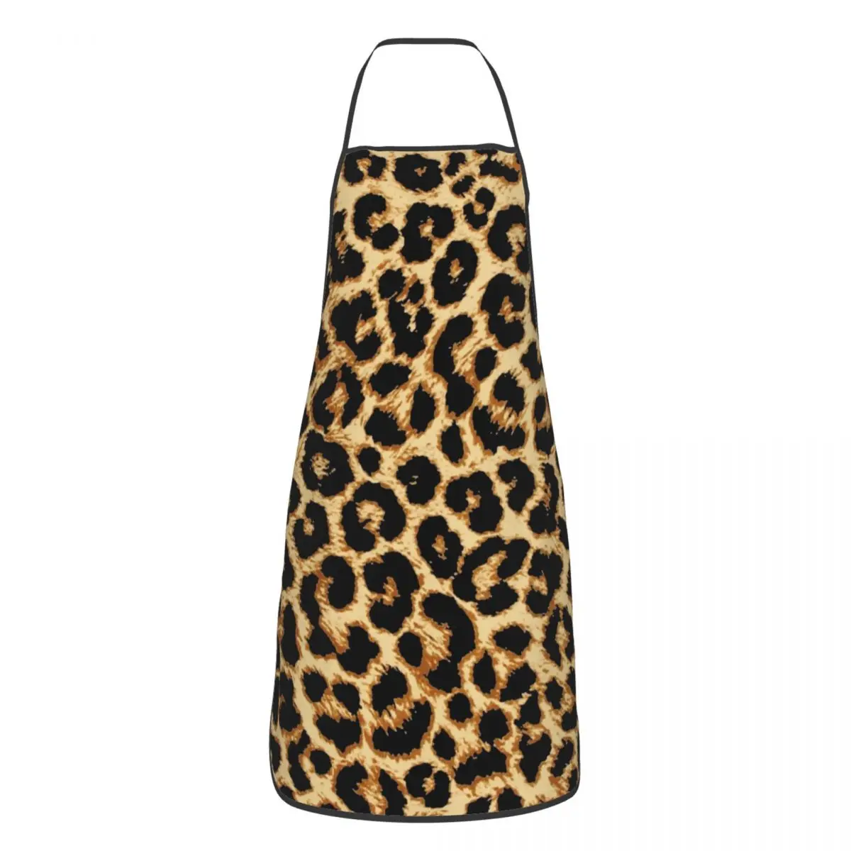 

Funny Leopard Fur Skin Texture Bib Aprons Unisex Kitchen Chef Tropical Wild Animal Tablier Cuisine for Cooking Baking Painting
