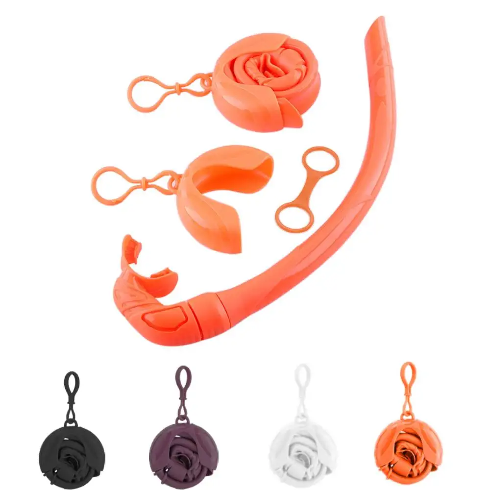 

Silicone Foldable Snorkel Tube Snorkel with Compact Storage Case Women Men Roll Up Snorkel Wet Breathing Tube For Snorkeling