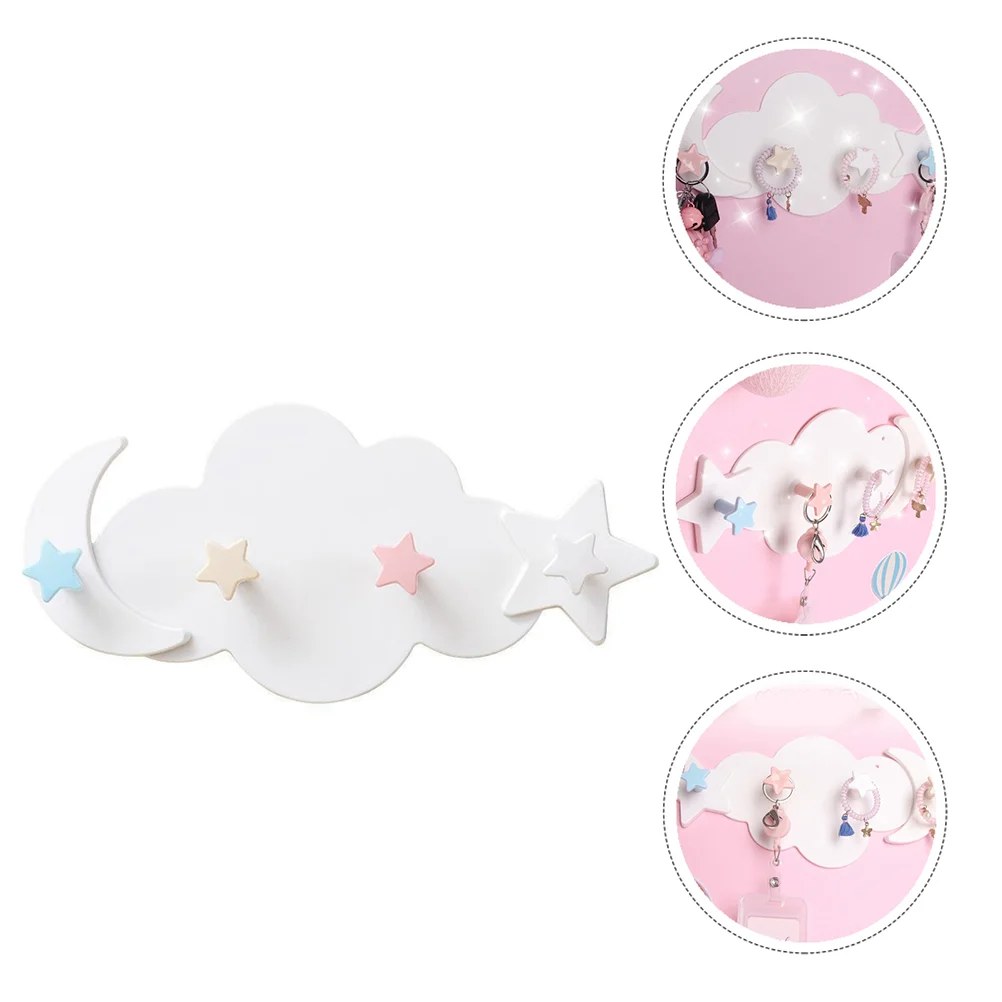 

2 Pcs Star Moon Hook Wall Hanger Lovely Hooks Key Mounted Shelves Storage Towel Rack Creative