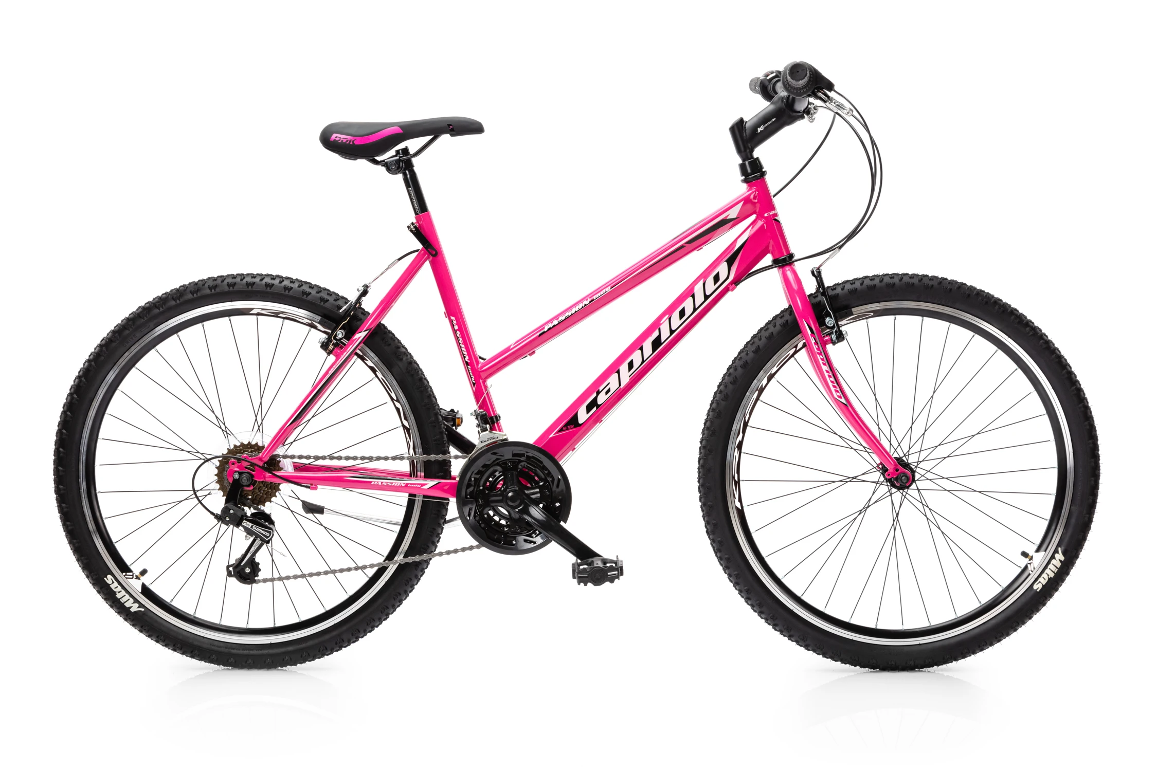 Велосипед CAPRIOLO MTB PASSION LADY рама сталь 15'' колёса 26'' (фиолетовый-белый) |