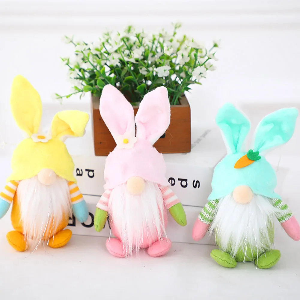 

Easter Bunny Doll Goblin Dwarf Rabbit Gnomes Ornaments Home Table Desktop Figurines Decoration Pendants Kids Toy Party Gifts