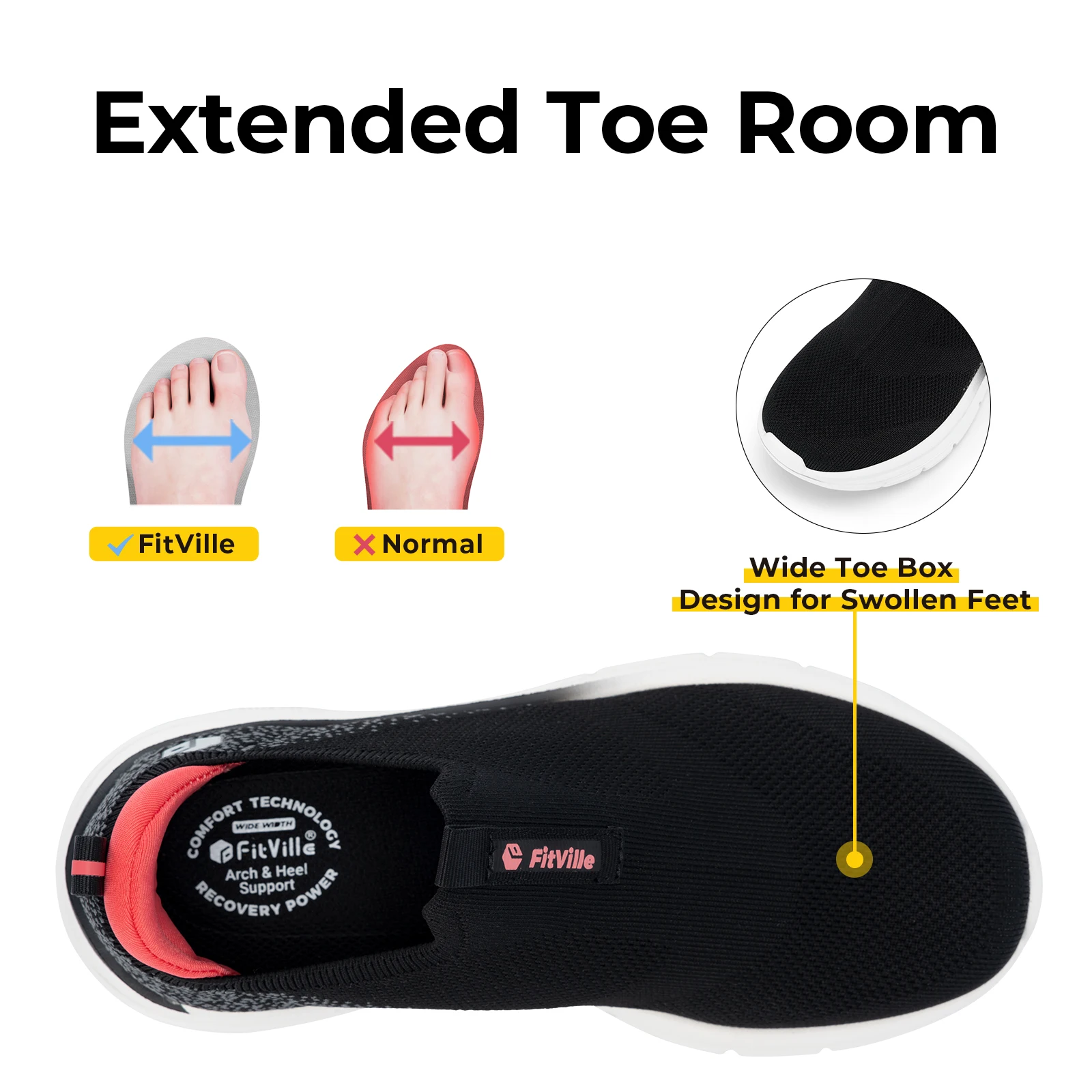 Женские кроссовки FitVille на толстой подошве прогулочные кеды легкие дышащие для