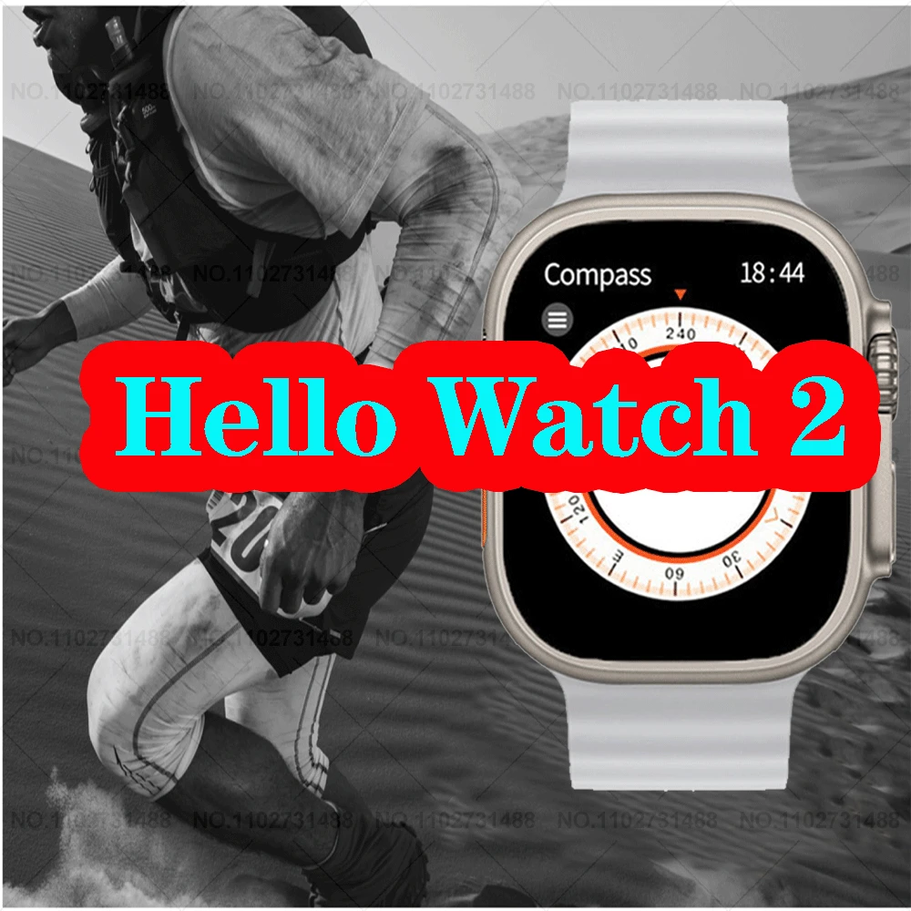 

Смарт-часы Hello Watch 2 H11 для мужчин и женщин, ультра обновленные Смарт-часы для мужчин серии 8 49 мм с компасом и пульсометром, IWO 2023