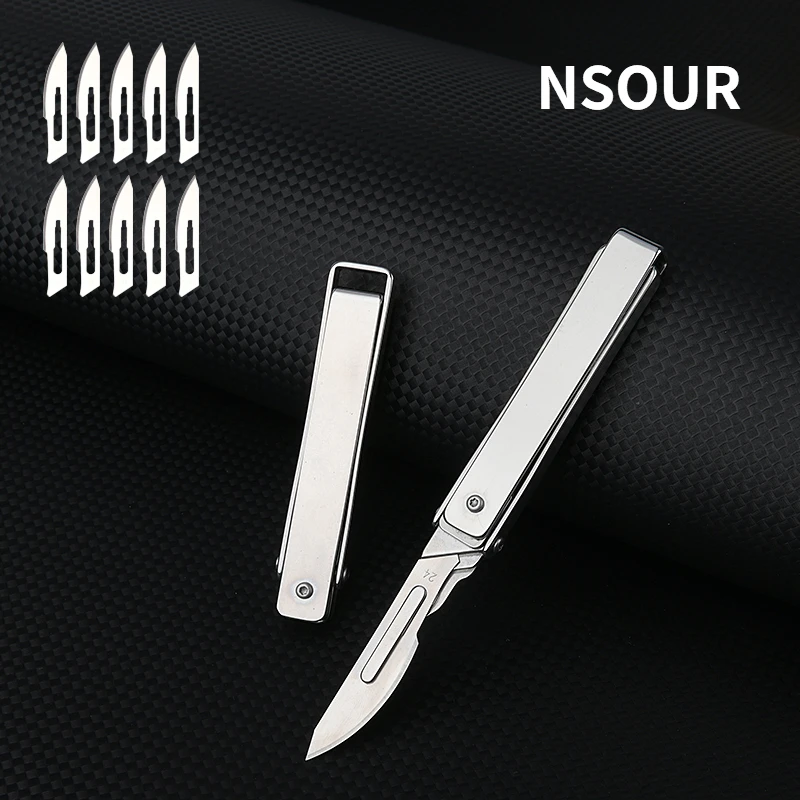 Multi-function Stainless Steel Utility Knife Wallpaper Scalpel Knife Crowbar Sturdy EDC Mini Folding Knife Engrave Carving Tools