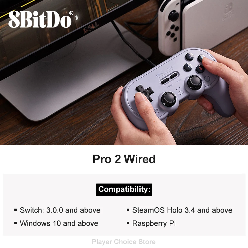 Проводной Геймпад 8Bitdo Pro 2 Для Nintendo Switch PC RetroPie Raspberry Pi USB-контроллер Линейного
