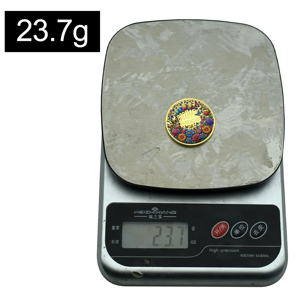 Металлическая памятная монета из цинкового сплава с днем рождения