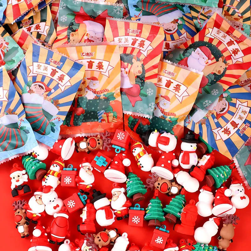

5/10PCS Cute Cartoon Christmas Resin Doll Surprise Mixed Bag Lucky Bag Pendant Creative Home Decoration Mini Christmas Tree Gift