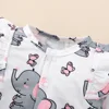 0-18Months Rompers for Newborns Long Sleeve Baby Girl Jumpsuit Cute Elephant Print Infant Baby Bodysuit Toddler Girl Clothes 3