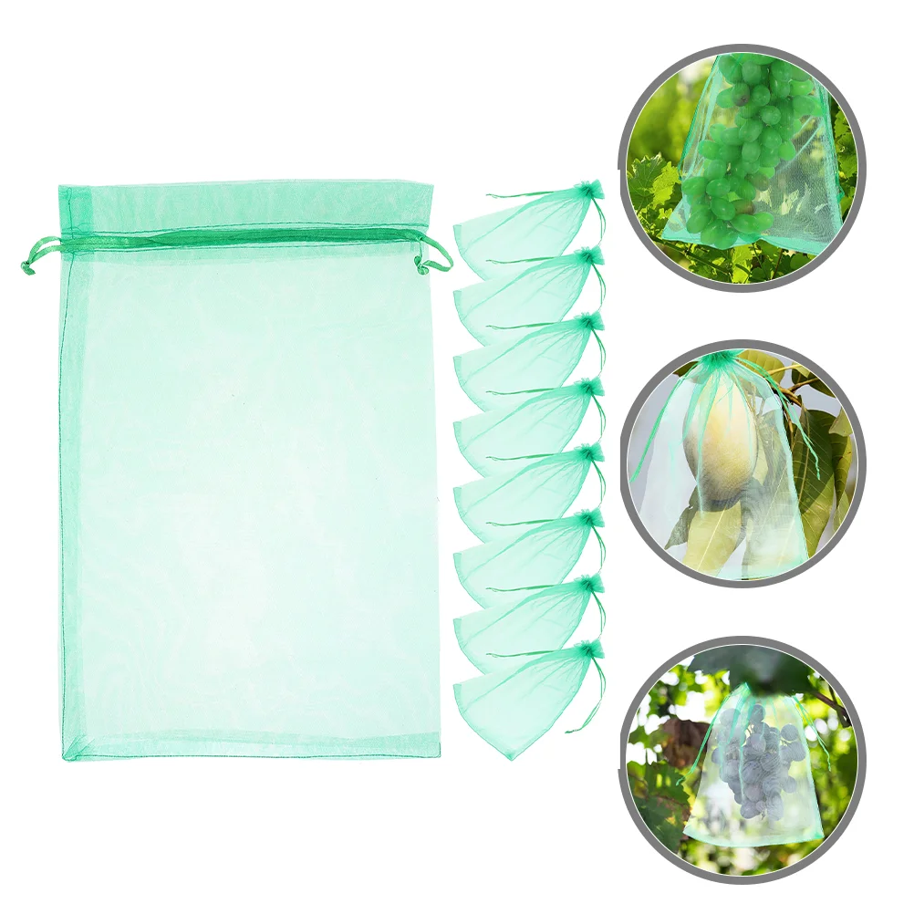 

50 Pcs Fruit Cover Bags Garden Fruits Protection Netting Mesh Trees Grille Drawstring