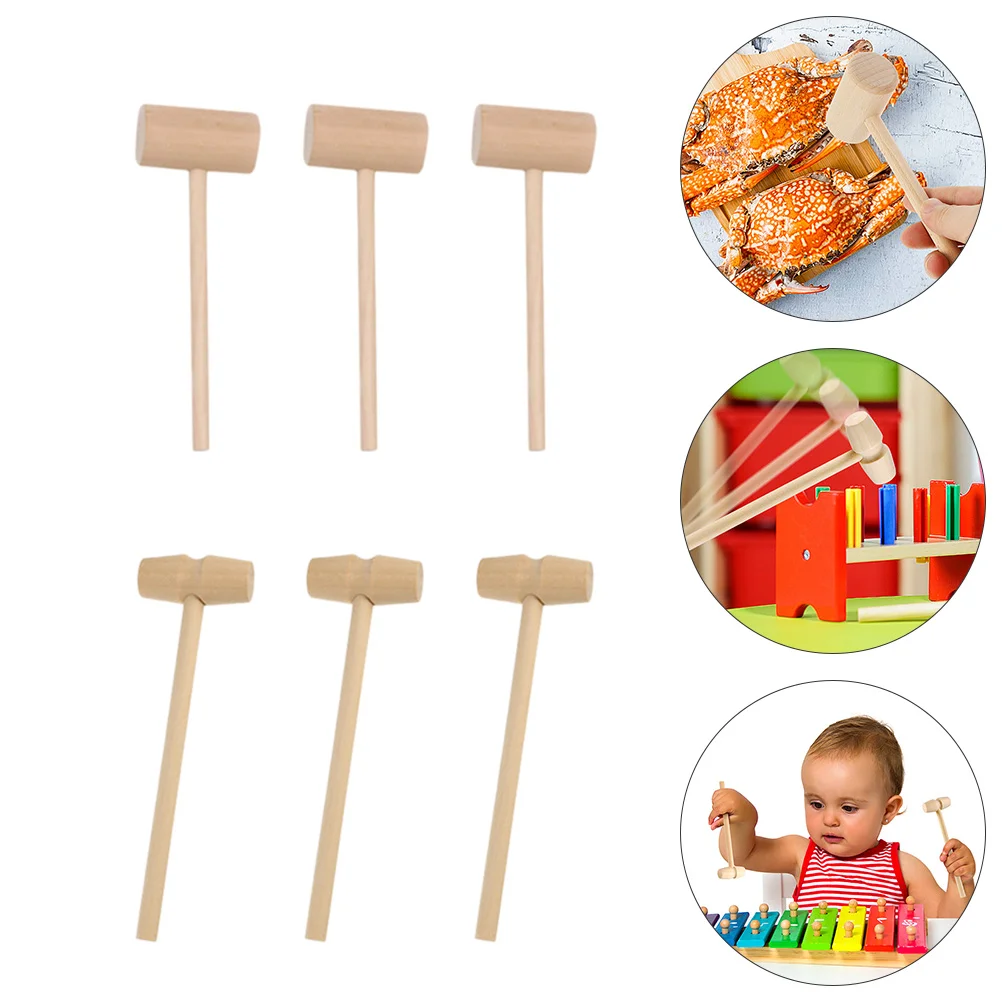 

Wooden Hammers Mallet Hammer Mallets Pounding Crab Seafood Lobster Toy Toys Mini Wood Tool Kidssmall Beating Toddler Gavel