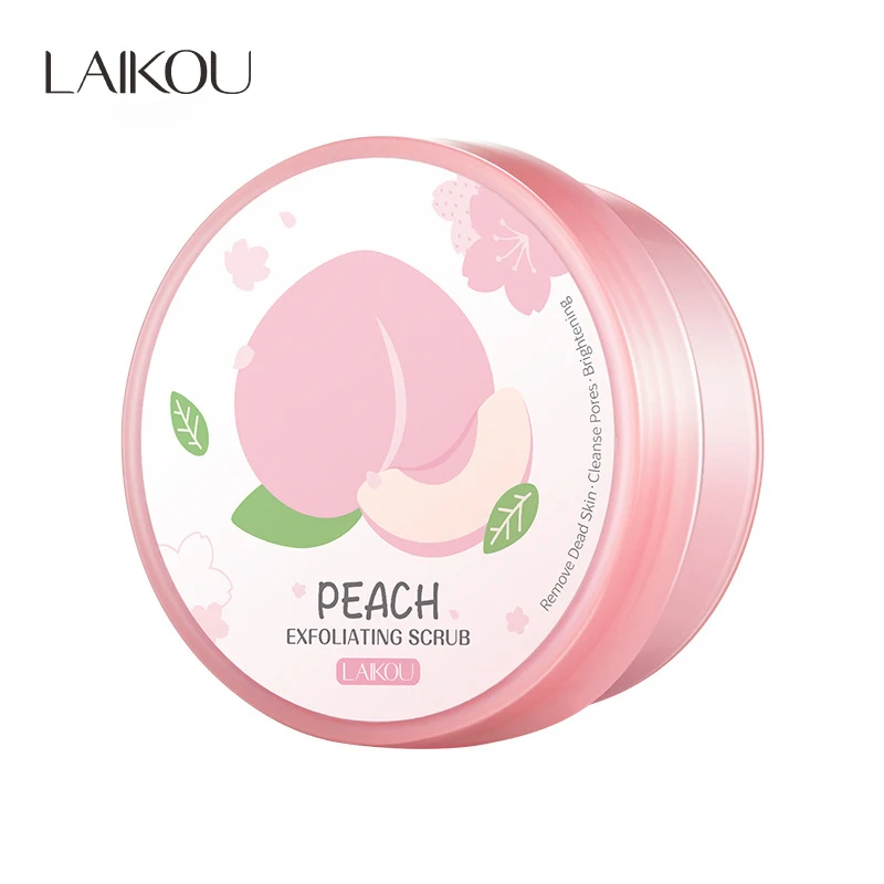 Фото LAIKOU 90 г увлажняющий восстанавливающий увлажняющий скраб для лица, очищающее средство для ухода за кожей, крем-скраб для лица, персиковый отшелушивающий гель для лица, уход за кожей №2