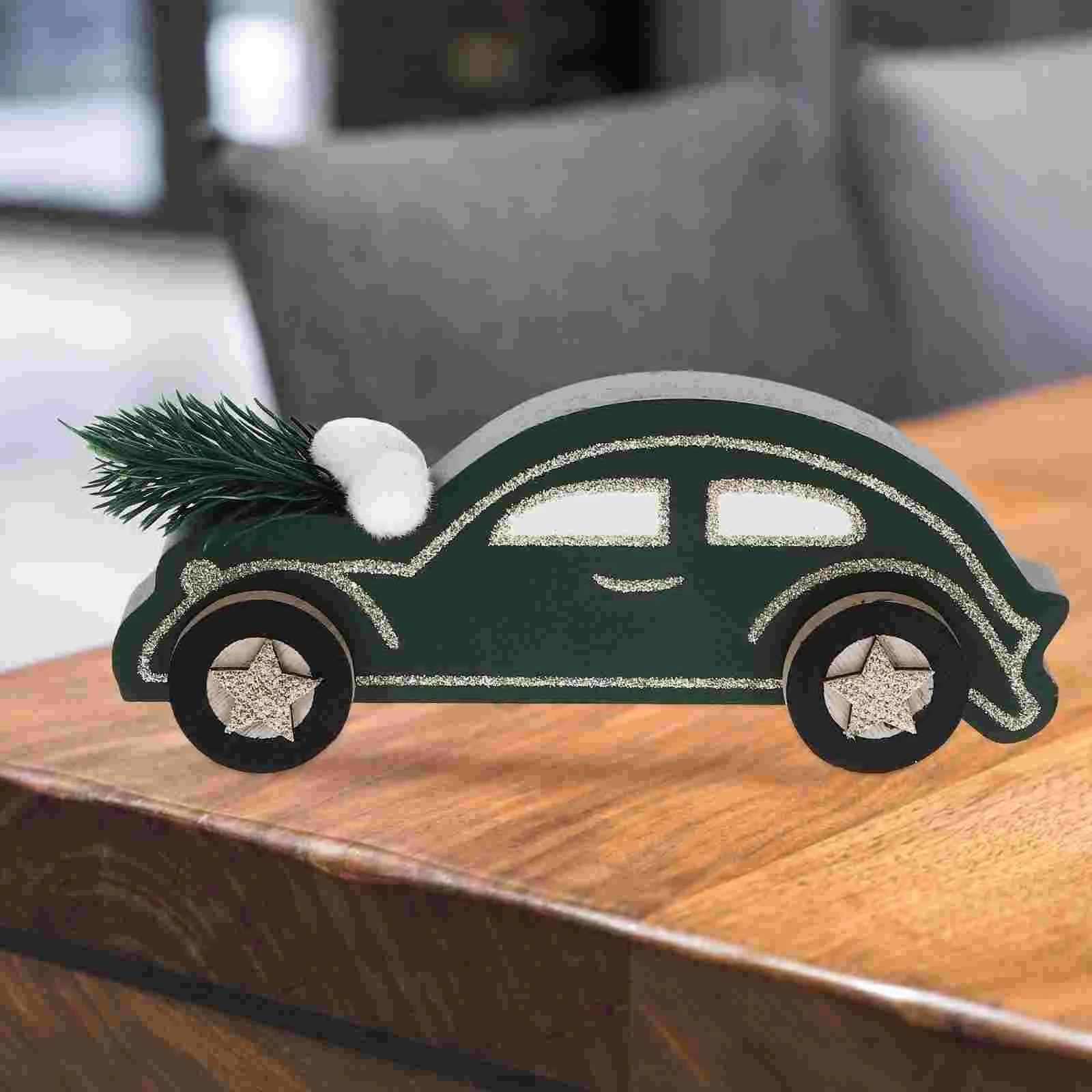 

Christmas Car Ornament Truck Ornament Xmas Wooden Car Table Decoration Xmas Table Centerpiece