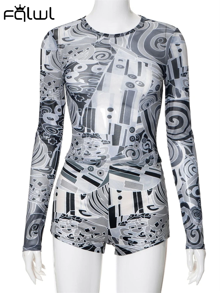 Женский Повседневный костюм из двух предметов топ с круглым вырезом и длинными