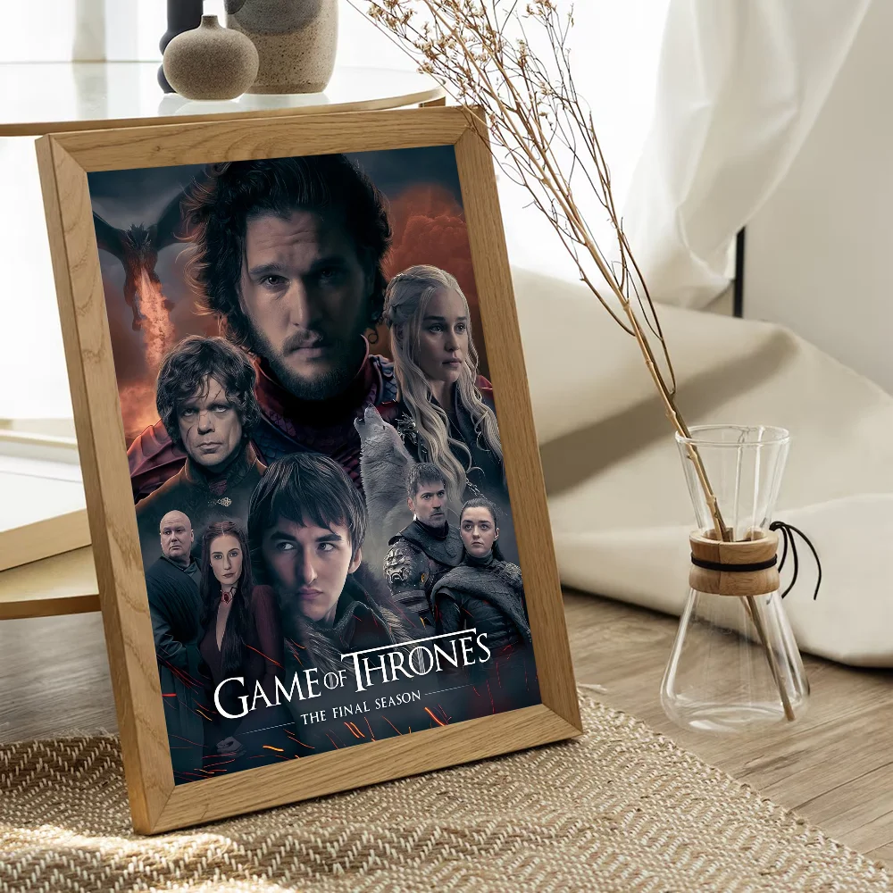 TV-G-Game Of Thrones Anime Posters Sticky Waterproof Paper Sticker Coffee House Bar Kawaii Room Decor