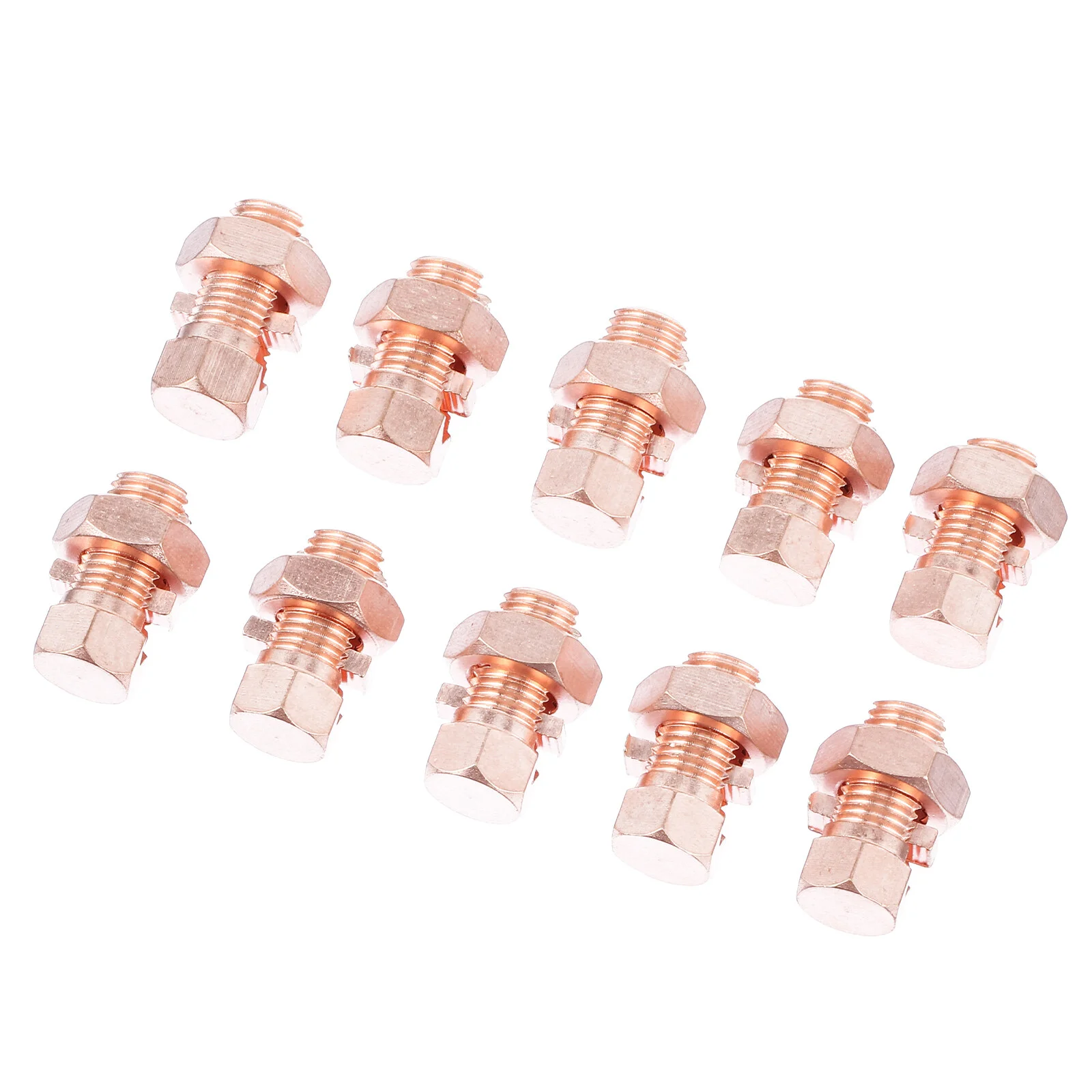 

10 Pcs Bolt Clamp Copper Split Connector Antenna Joint Grounding Strength Electric Wire Bonding Satellite