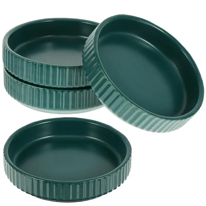 

4pcs Round Stripe Seasoning Dishes Multifunctional Flavor Sauce Dishes Dishware