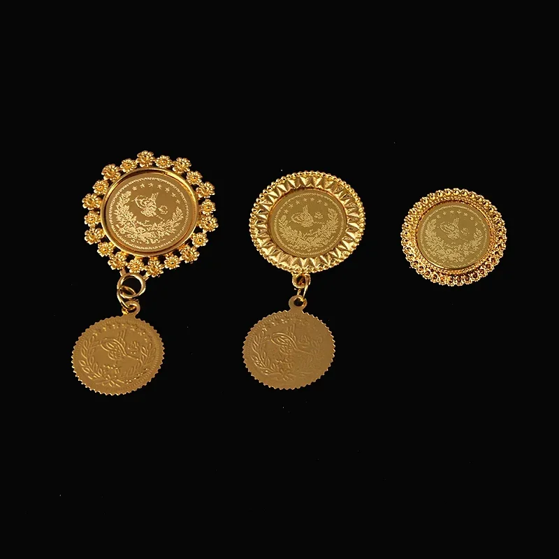 

Dicai New Style Ladies Brooch Omani Kurdish Coin Gold Plated Pendant Wedding Jewelry Bridal Brooch Lapel Pins Accessories