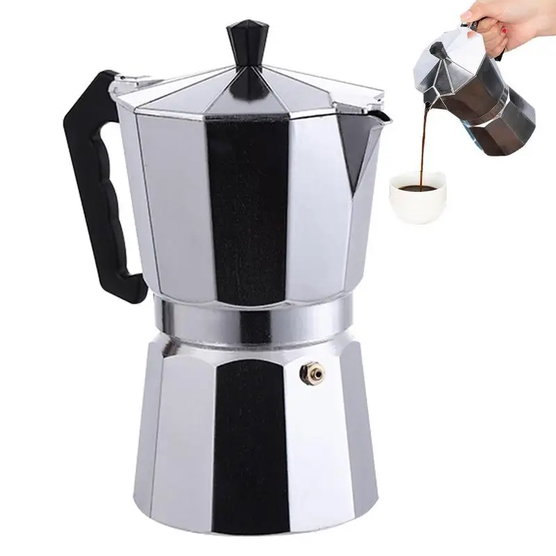 

Moka Pot Italian Aluminum Stovetop Coffee Maker Manual Camping Espresso Coffee Brewer Moka Pot For Making Cappuccino Or Latte