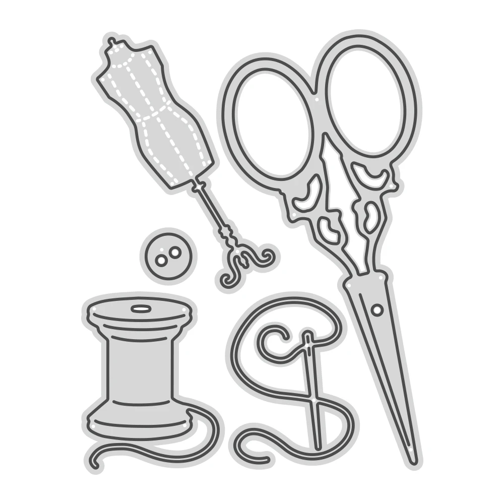 Металлические штампы для рукоделия MangoCraft ножницы вырезания иглы рельефные