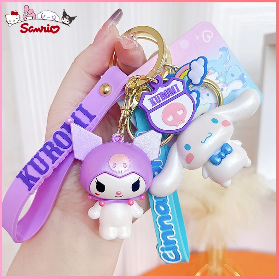 

Anime Genuine Sanrio Series Keychain Cinnamoroll Kuromi Hellokitty Kawaii Figure Doll Backpack Cute Car Pendant Anime Gifts Toys