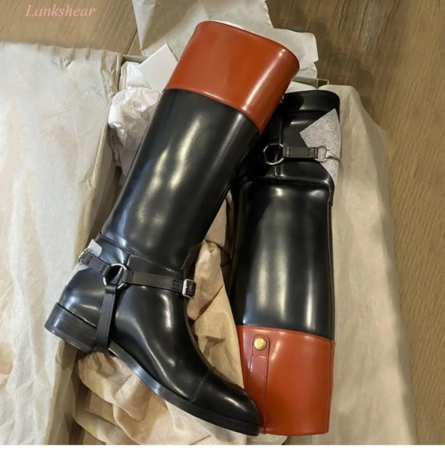 Классические универсальные высокие сапоги женские новые стильные толстые до