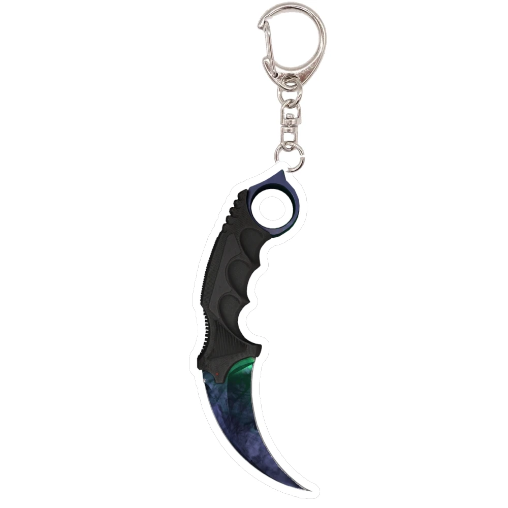Фото 10CM игра CS GO KARAMBIT случай закалки акриловых ключей тактический геймер нож модели кулон рюкзак висит аксессуары №3