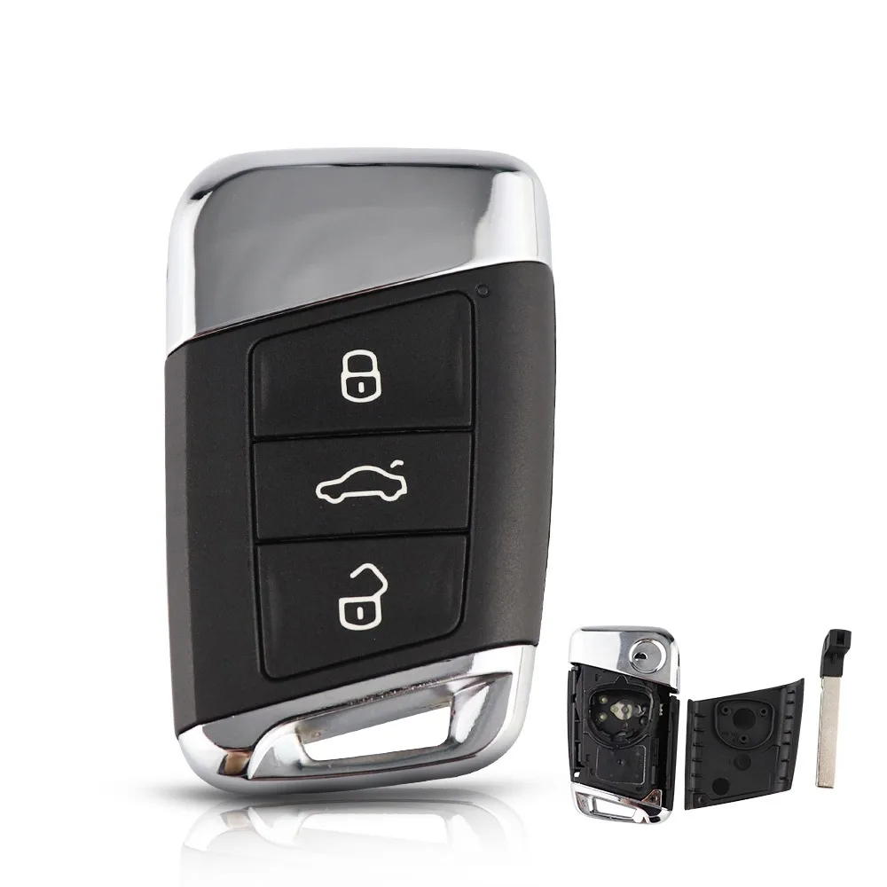

3 Button Smart Remote Car Key Shell Case Fob For Volkswagen VW Magotan B8 Superb Skoda A7 Passat Variant 2015-2019
