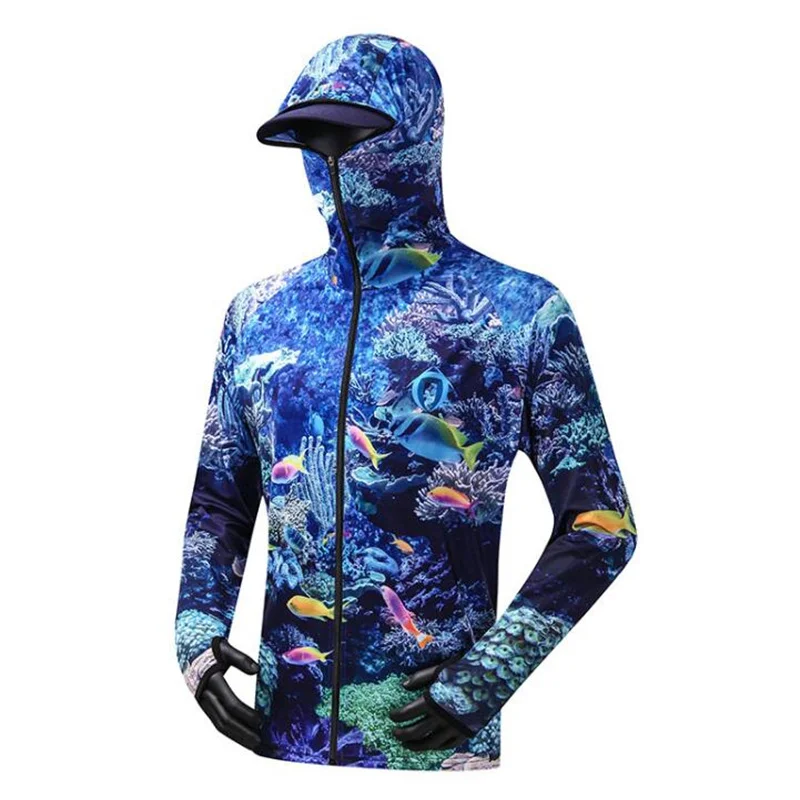 Sunscreen Sun Protection Clothes Professional Fishing Hoodie With Mask Fishing Shirt Breathable Quick Dry Fishing Jersey enlarge