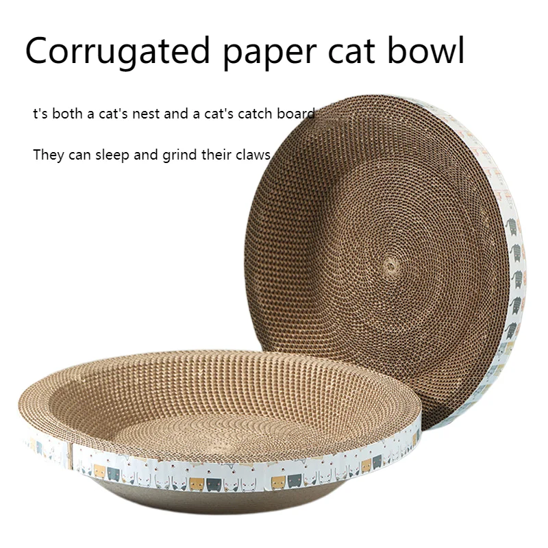 

Cat claw plate bowl type cat claw basin grinding claw not falling crumbs cat toy corrugated cat high density cat claw plate