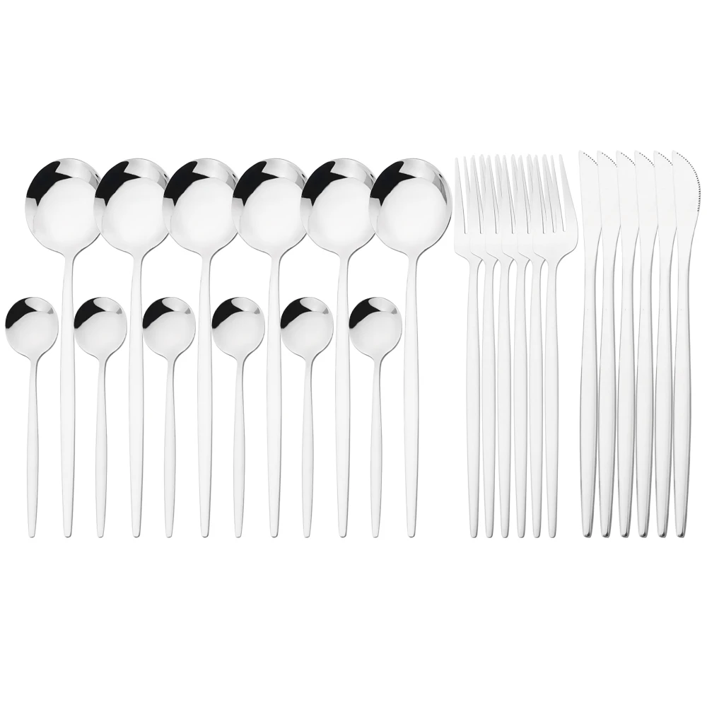 

24 шт., столовые приборы из нержавеющей стали