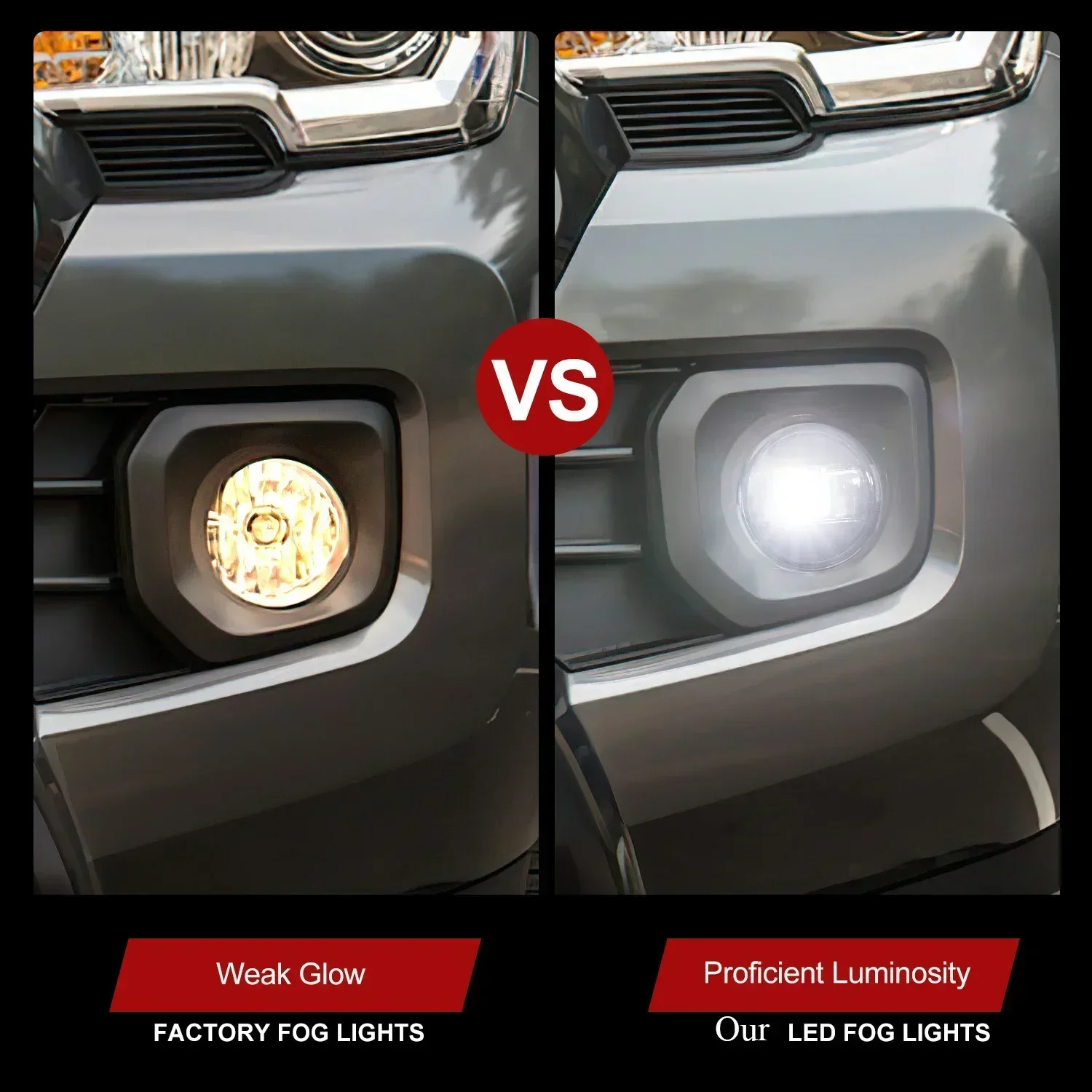 

Premium Car LED Headlight Retrofit Fog Light Lens for Toyota Tacoma 2016-2018, Easy Install, 12V 5500K