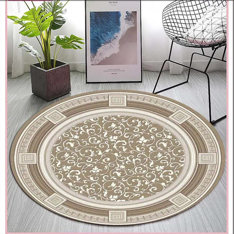 

Persian Style Floor Mat Circular Carpet 60*60cm Living Room Non-slip Floor Decoration Room Circular Area Protection Carpet