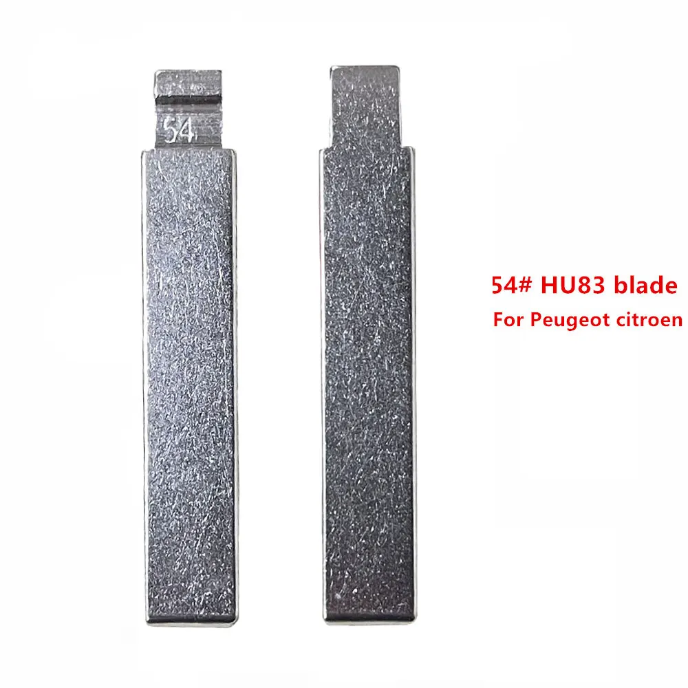 

10pcs 54# HU83 Metal Uncut Blank Flip Remote Key Blade for Peugeot 407 Citroen for Keydiy KD Xhorse VVDI JMD Car Key Blanks