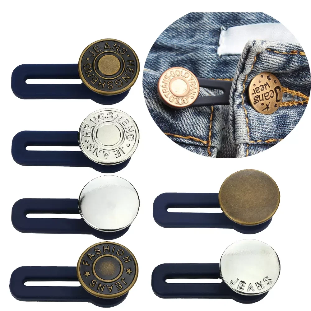 

Free Sewing Adjustable Retractable Button Waist Extenders Waistband Expander Magic Metal Button Extender for Pants