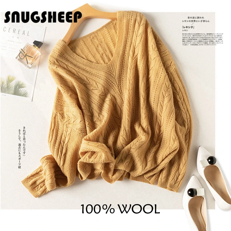 

baggy woman sweater off shoulder hollow pullover casual women brown stripped sweaters green top style girl long sleeve kawaii v