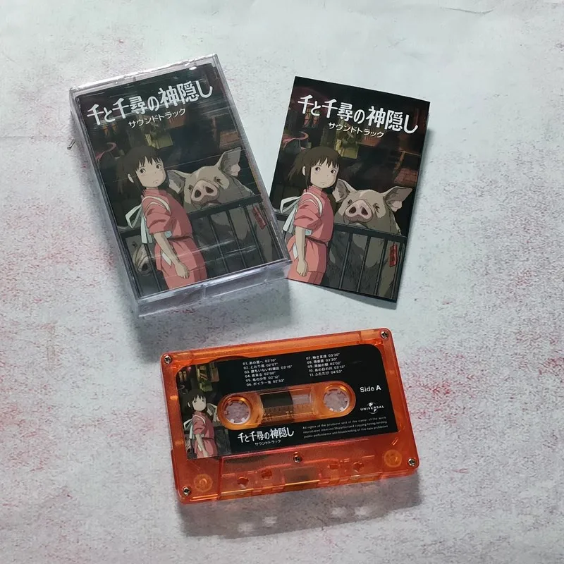 

Miyazaki Hayao Anime Spirited Away Music Tape ogino chihiro No Face man Cosplay Tape Soundtracks Box Walkman Cassette Prop Gift