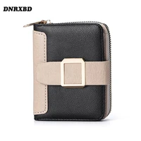 new fashion women short wallets monedero mujer clutch bag buckle purses card holder woman small zipper wallet with coin purse
