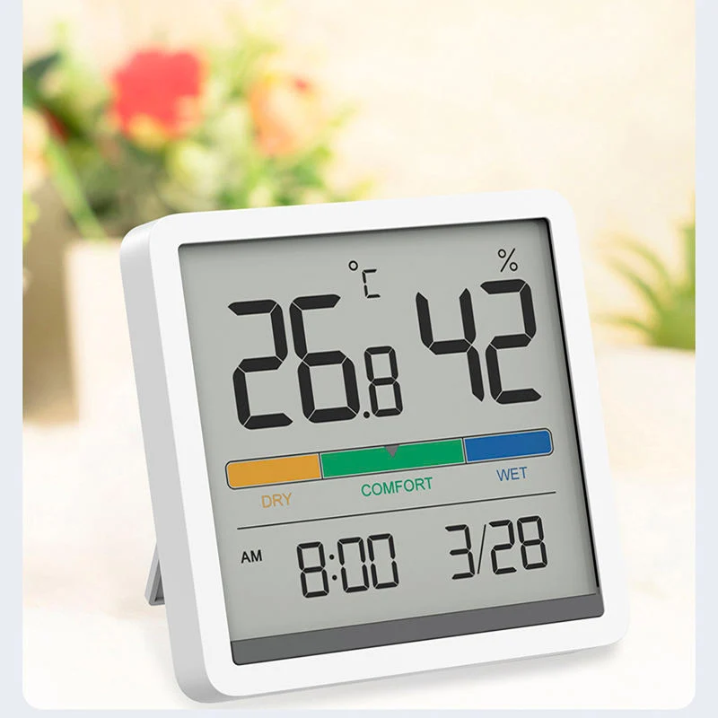 Mijia Digital Lcd Dispaly Convenient Temperature Sensor Humidity Meter Clock Thermometer Hygrometer Gauge Indoor Household