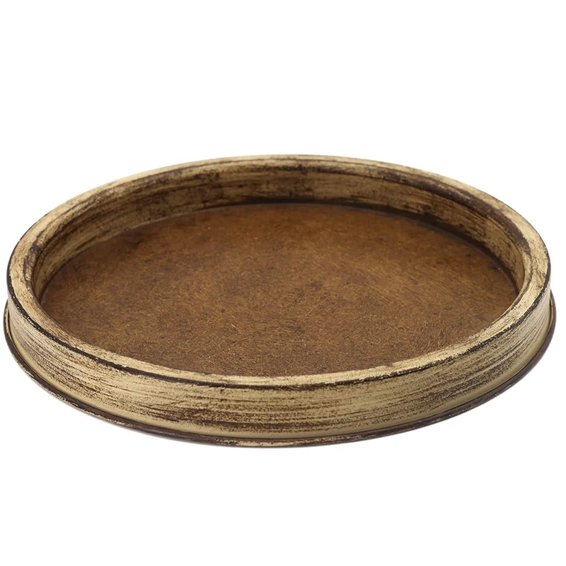 

Round Tray Iron Candle Holder Farmhouse Tray Home Decor Coffee Table Kitchen Dining Room Decorative Stroge Tray