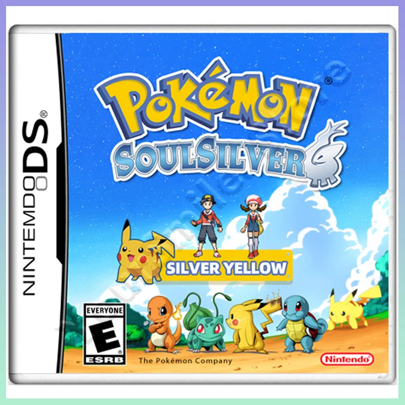 

2023 NEW Pocket Monster NDS Game Cartridge Video Game Console Card Pokemon Silver Yellow English Version for NDS/3DS/2DS
