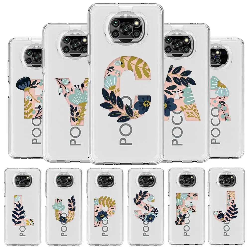 

Чехол для телефона с надписью «A To Pink» и цветами для Xiaomi Poco X3 NFC F3 M3 M4 Pro Mi 12 11 Lite 5G Ultra 11X 11T Pro 11i
