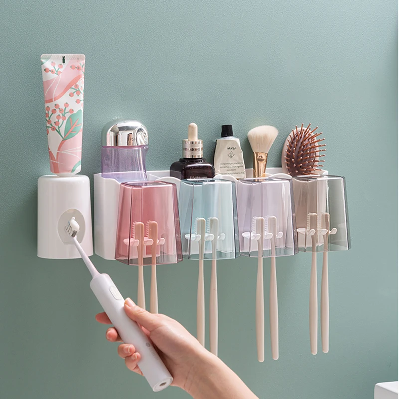 

Automatic Toothpaste Dispenser Squeezers Toothpaste Tooth Dust-proof Toothbrush Holder Wall Mount Stand Bathroom Accessories Set