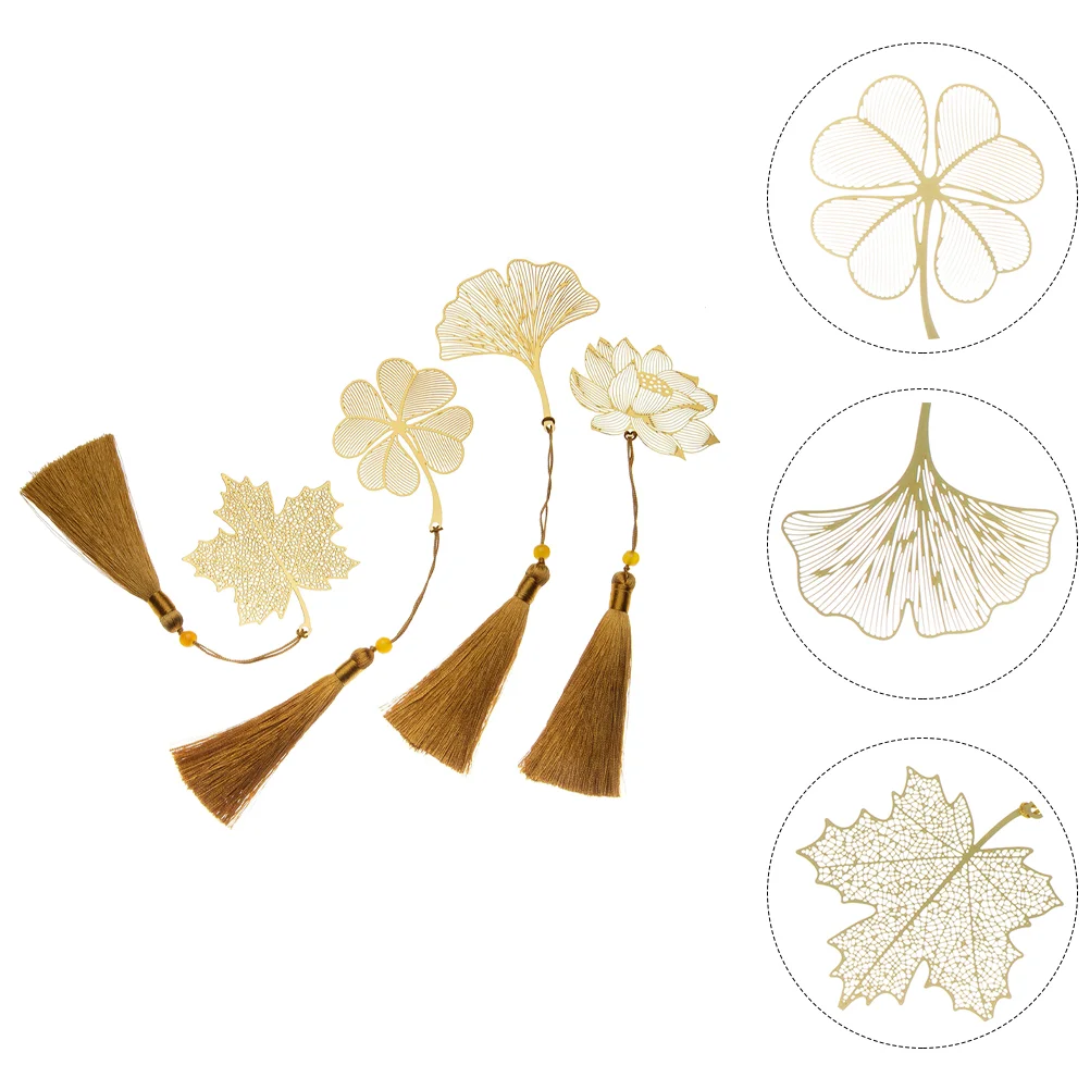 

4Pcs Fashion Tassel Bookmarker Book Page-marker Adornment Bookmarks Gifts for Friends