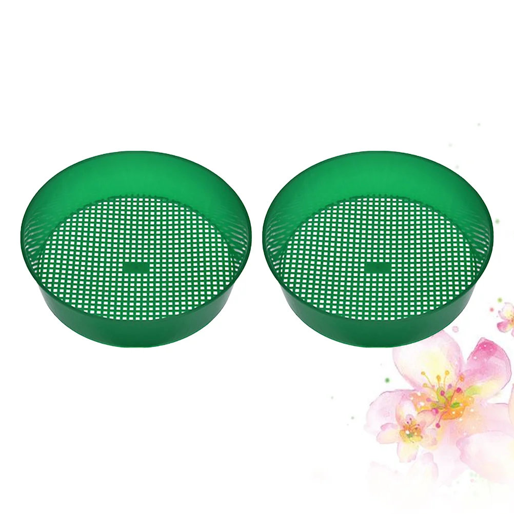 

2 PCS Plastic Garden Sieve Digging Tools Soil Riddle Potting Gravel Plants Garderning Thicken Compost Sifter